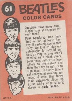 1964 Topps Beatles Color #61 Paul, George, John, Ringo - Paul Speaking Back