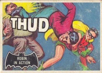 1966 O-Pee-Chee Batman (Black Bat Logo) #18 Robin in Action Front