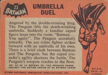 1966 O-Pee-Chee Batman (Black Bat Logo) #23 Umbrella Duel Back