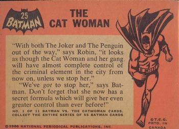 1966 O-Pee-Chee Batman (Black Bat Logo) #25 The Cat Woman Back