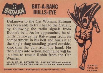 1966 O-Pee-Chee Batman (Black Bat Logo) #32 Bat-a-Rang Bulls-Eye Back