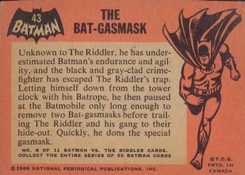 1966 O-Pee-Chee Batman (Black Bat Logo) #43 The Bat-Gasmask Back