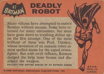 1966 O-Pee-Chee Batman (Black Bat Logo) #47 Deadly Robot Back