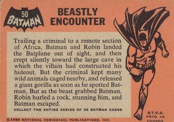 1966 O-Pee-Chee Batman (Black Bat Logo) #50 Beastly Encounter Back