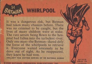 1966 O-Pee-Chee Batman (Black Bat Logo) #54 Whirlpool Back