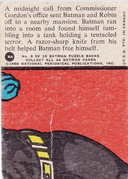 1966 O-Pee-Chee Batman Series A (Red Bat Logo) #8A Tentacled Terror Back