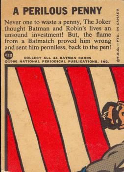 1966 O-Pee-Chee Batman Series B (Blue Bat Logo) #43B The Perilous Penny Back