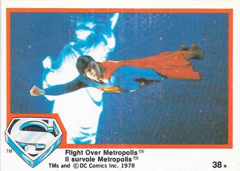 1978 O-Pee-Chee Superman: The Movie #38 Flight Over Metropolis Front