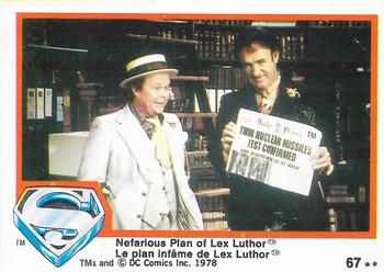 1978 O-Pee-Chee Superman: The Movie #67 Nefarious Plan of Lex Luthor Front