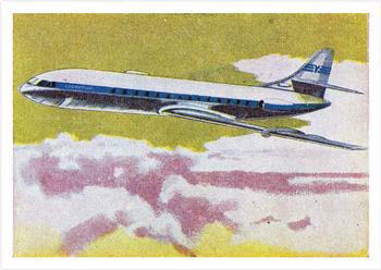 1958 Cardmaster Jet Aircraft of the World #3 Sud-Aviation Caravelle Front