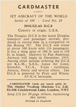 1958 Cardmaster Jet Aircraft of the World #24 Douglas D.C.8 Back