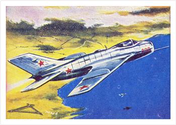 1958 Cardmaster Jet Aircraft of the World #44 MiG 19 Farmer Front