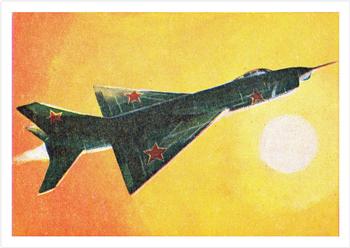 1958 Cardmaster Jet Aircraft of the World #58 Sukhoi Delta Fishpot Front