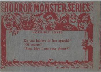 1961 Nu-Cards Horror Monster #51 Dracula And Frankenstein Back
