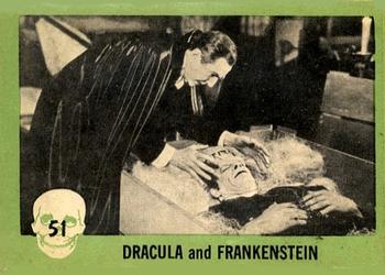 1961 Nu-Cards Horror Monster #51 Dracula And Frankenstein Front