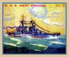 1936 Newport Products Battleship Gum (R20) #3 U.S.S. West Virginia Front