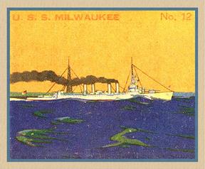 1936 Newport Products Battleship Gum (R20) #12 U.S.S. Milwaukee Front