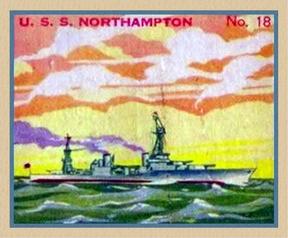 1936 Newport Products Battleship Gum (R20) #18 U.S.S. Northampton Front