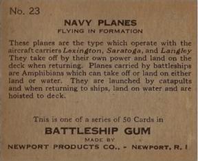 1936 Newport Products Battleship Gum (R20) #23 Navy Planes Back