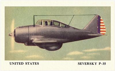 1940 Cracker Jack Fighting Planes (E151) #NNO United States: Seversky P-35 Front