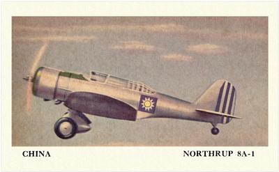 1940 Cracker Jack Fighting Planes (E151) #NNO China: Northrup 8A-1 Front