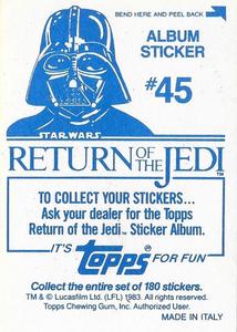 1983 Topps Star Wars: Return of the Jedi Album Stickers #45 Jabba Back