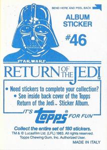 1983 Topps Star Wars: Return of the Jedi Album Stickers #46 Jabba Back