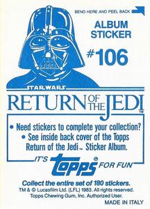 1983 Topps Star Wars: Return of the Jedi Album Stickers #106 Mon Mothma Back