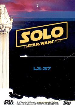 2018 Topps Solo: A Star Wars Story #7 L3-37 Back