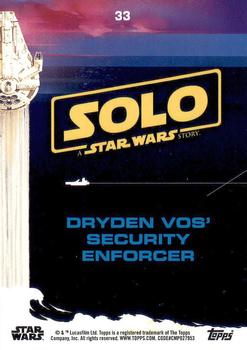 2018 Topps Solo: A Star Wars Story #33 Dryden Vos' Security Enforcer Back