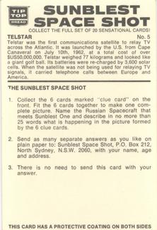 1975 Sunblest Space Shot #5 Telstar Back