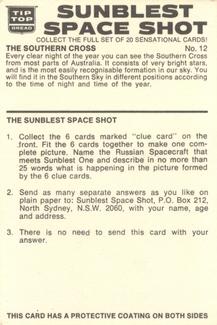 1975 Sunblest Space Shot #12 The Southern Cross Back