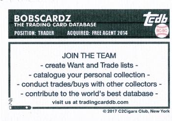 2017 C2Cigars TCDB Business Card #BC-BC BOBSCARDZ Back