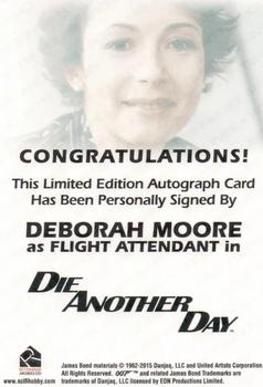 2017 Rittenhouse James Bond Archives Final Edition - Autographs #NNO Deborah Moore Back