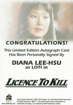 2017 Rittenhouse James Bond Archives Final Edition - Autographs #NNO Diana Lee-Hsu Back