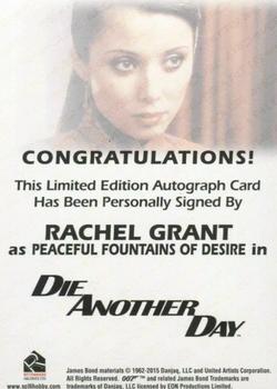 2017 Rittenhouse James Bond Archives Final Edition - Autographs #NNO Rachel Grant Back