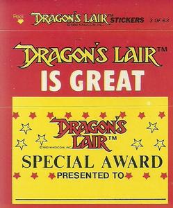 1984 Fleer Dragon's Lair #3 Dragon's Lair Is Great Front