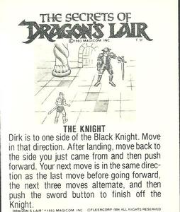 1984 Fleer Dragon's Lair #18 Go For It! Back