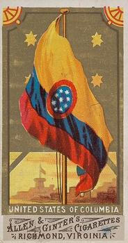 1887 Allen & Ginter Flags of All Nations (N9) #NNO United States Of Colombia Front