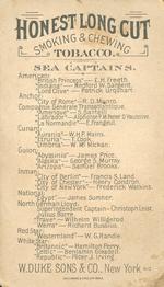 1887 Honest Long Cut Sea Captains (N127) #NNO Henry Condron Back