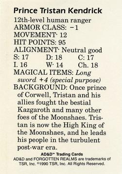 1991 TSR Advanced Dungeons & Dragons - Dragon Magazine #160 #5 Prince Tristan Kendrick Back
