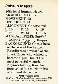 1991 TSR Advanced Dungeons & Dragons - Dragon Magazine #160 #9 Raistlin Majere Back