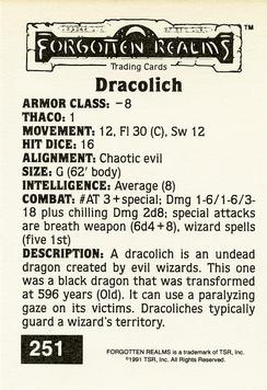 1991 TSR Advanced Dungeons & Dragons - Dragon Magazine #171 #251 Dracolich Back