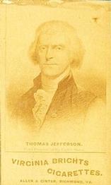 1885-89 Allen & Ginter Presidents of the United States (N51) #NNO Thomas Jefferson Front