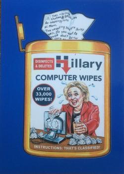 2017 Topps Wacky Packages 50th Anniversary - Blue #6 Hillary Clinton Computer Wipes Front