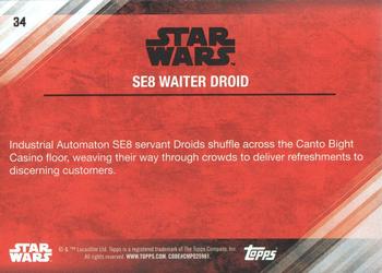2017 Topps Star Wars: The Last Jedi - Blue #34 SE8 Waiter Droid Back