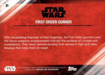 2017 Topps Star Wars: The Last Jedi - Blue #51 First Order Gunner Back