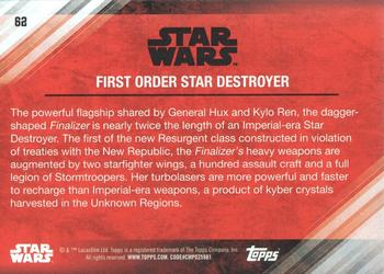 2017 Topps Star Wars: The Last Jedi - Red #62 First Order Star Destroyer Back