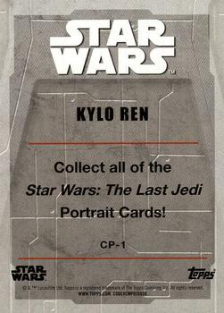 2017 Topps Star Wars: The Last Jedi - Character Portraits #CP-1 Kylo Ren Back
