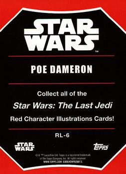 2017 Topps Star Wars: The Last Jedi - Red Character Illustrated #RL-6 Poe Dameron Back